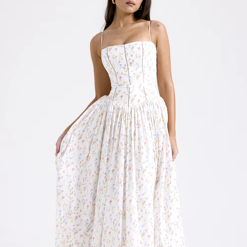 Vestido Midi Estampa Floral